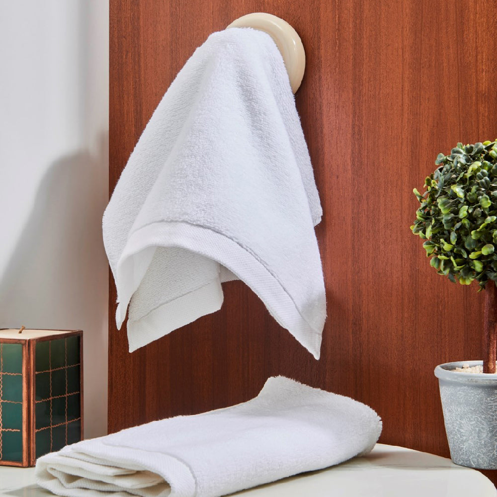 White Hand Towel | Soft, Absorbent &amp; Everyday Bathroom Essential